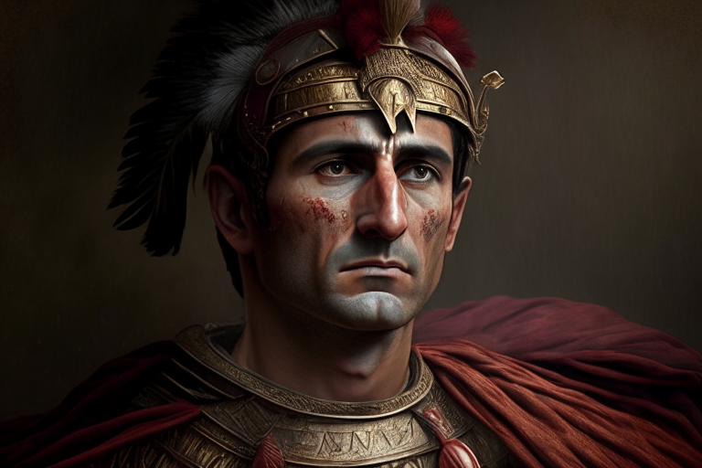 Marc Antonio ancient roman as a roman general



