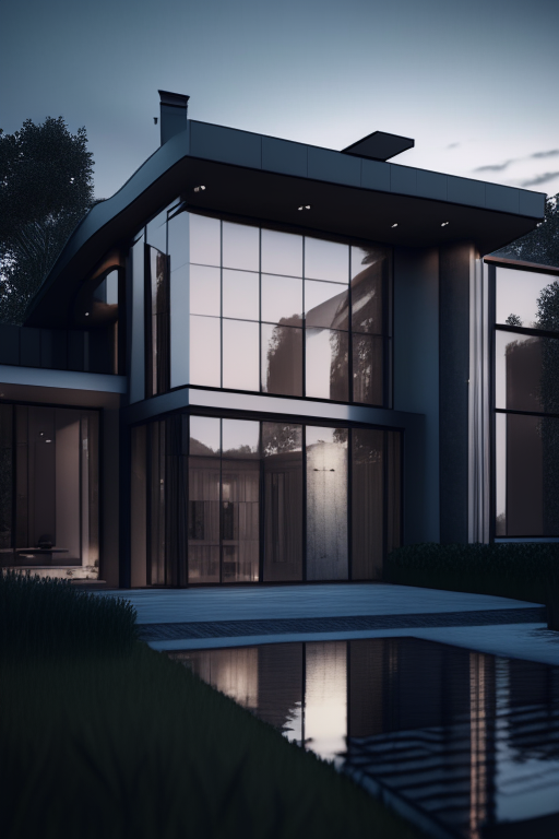 modern villa, Exterior perspective with big windows, hyper-realistic, highly detailed, 8k realistic render, unreal engine