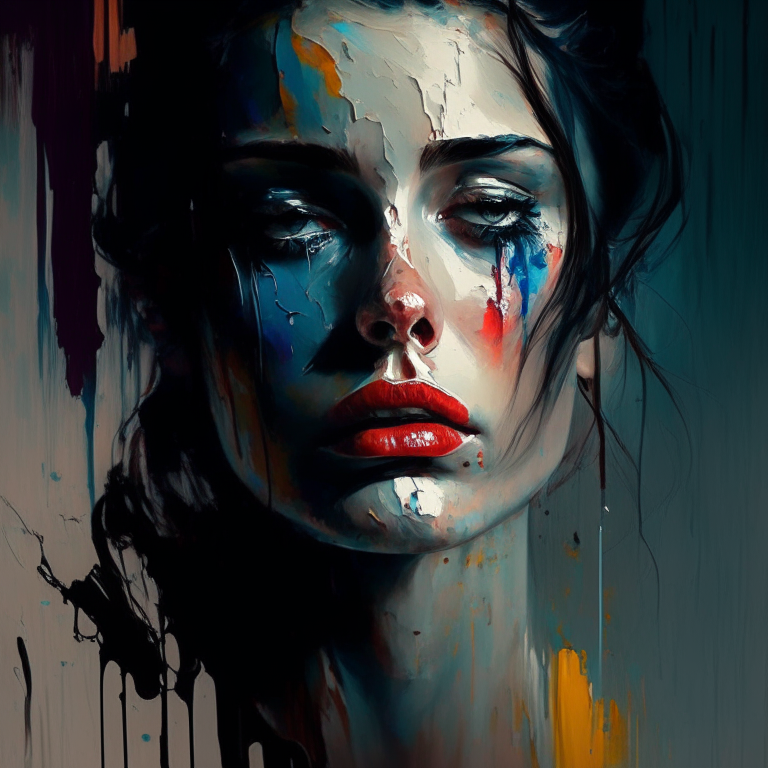 Paint pretty sad woman