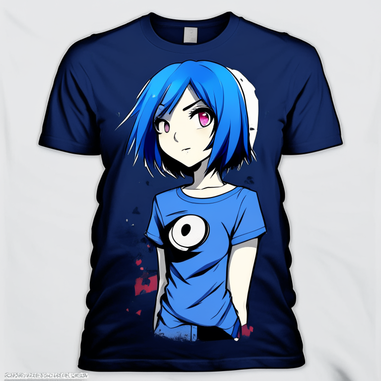 Design me konan cartoon anime with, blue t shirt and short 