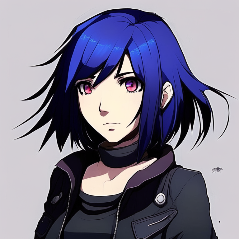 Design me konan cartoon anime with black hair 