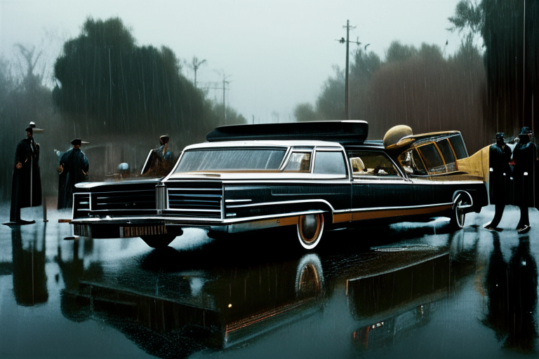 cadillac deville 1965 bouncing with black homeboys and homegirls standing on both sides