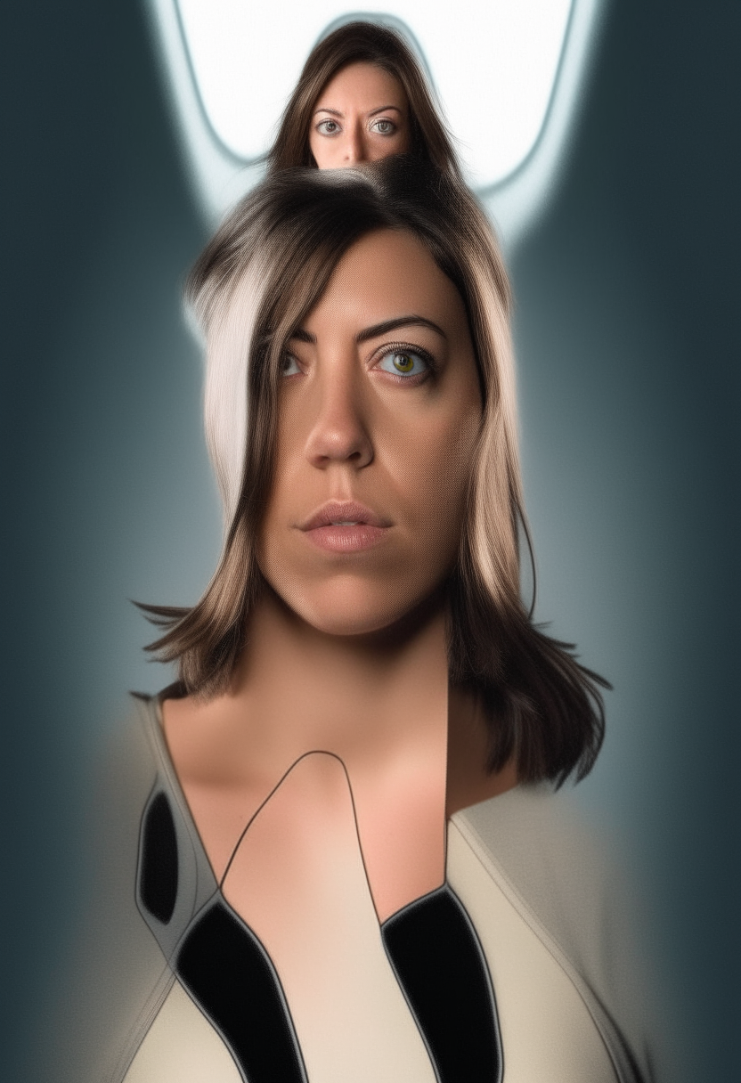 Aubrey Plaza with a very symmetrical face