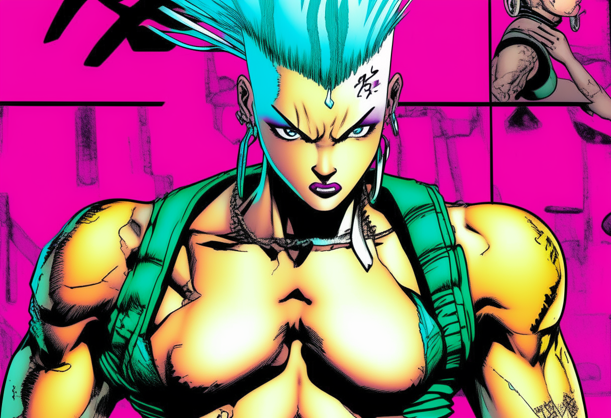 cartoon, eye, mouth, gesture, art, black hair, cg artwork, fictional character, chest, drawing