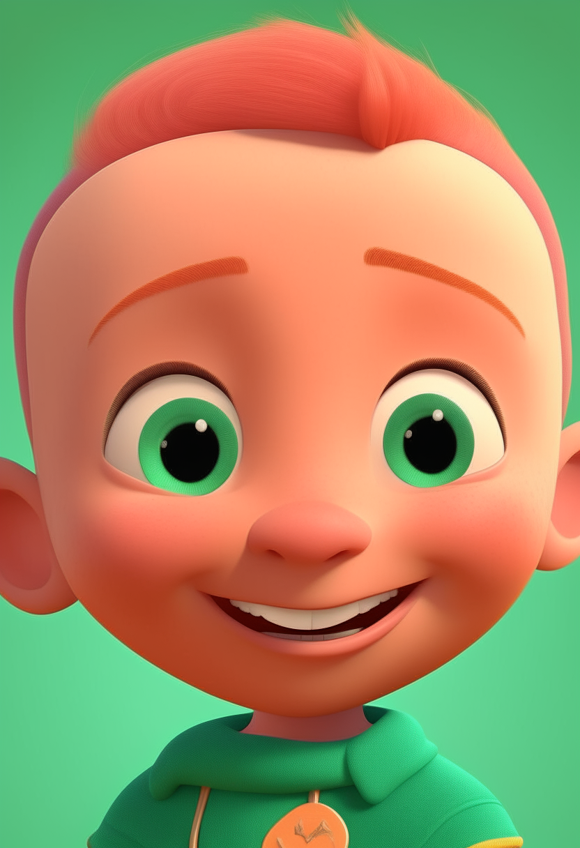 Cocomelon, a cute smiling baby character from the kids show Cocomelon, digital art