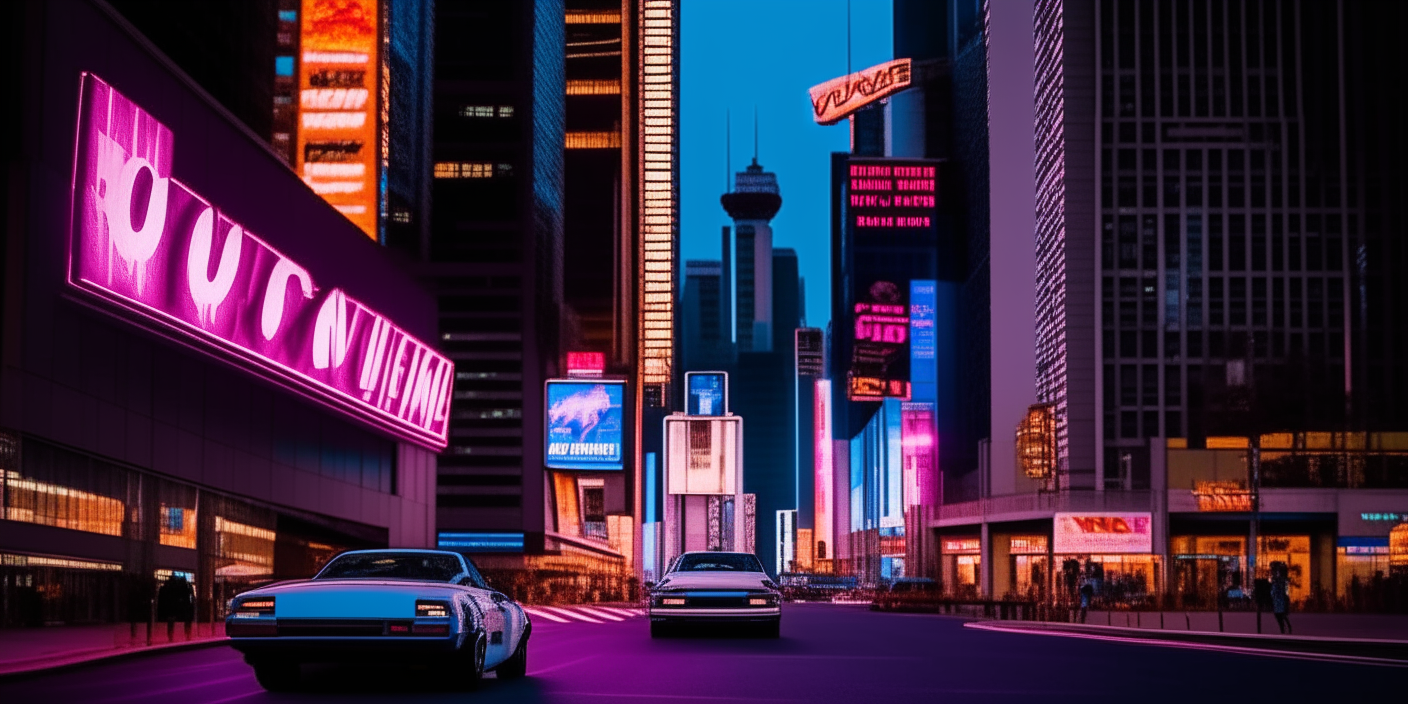 car, building, vehicle, skyscraper, automotive lighting, light, infrastructure, purple, automotive design, pink