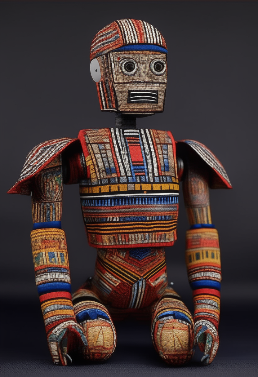 AI Robot made with native looking Nigerian fabric