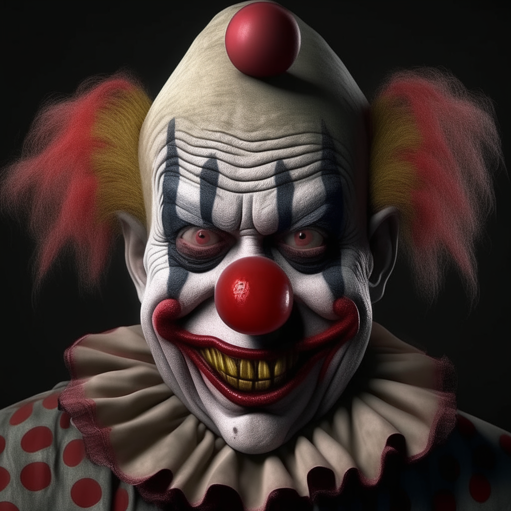 reallistic evil looking clown