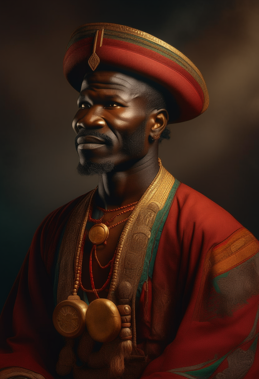 Nigerian Igbo Man on Igbo Traditional Attire 