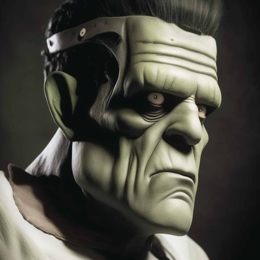 Frankenstein facing camera
