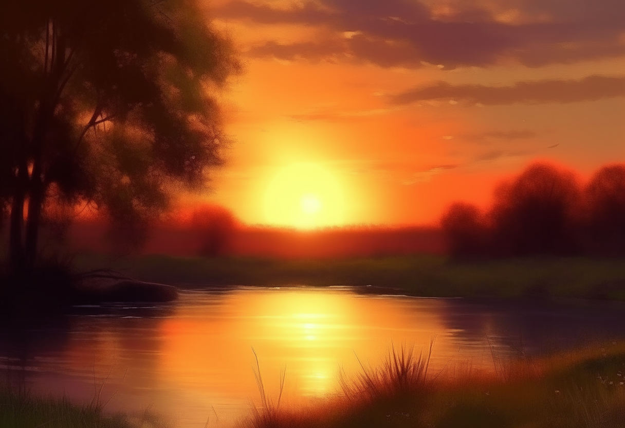 Beautiful  in sunset 
 painting 4k,cinematique ultra realiste”