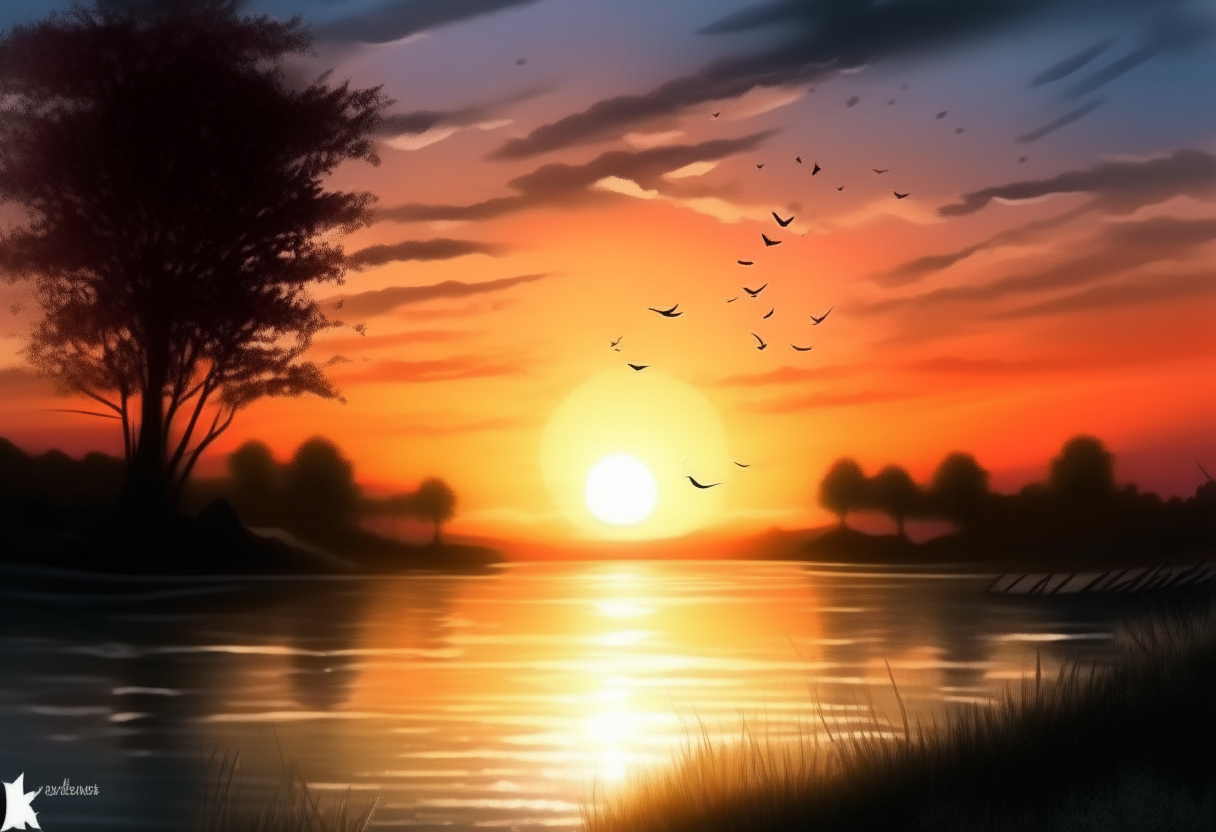 Beautiful sunset drawings 4k cinematique ultra realiste 