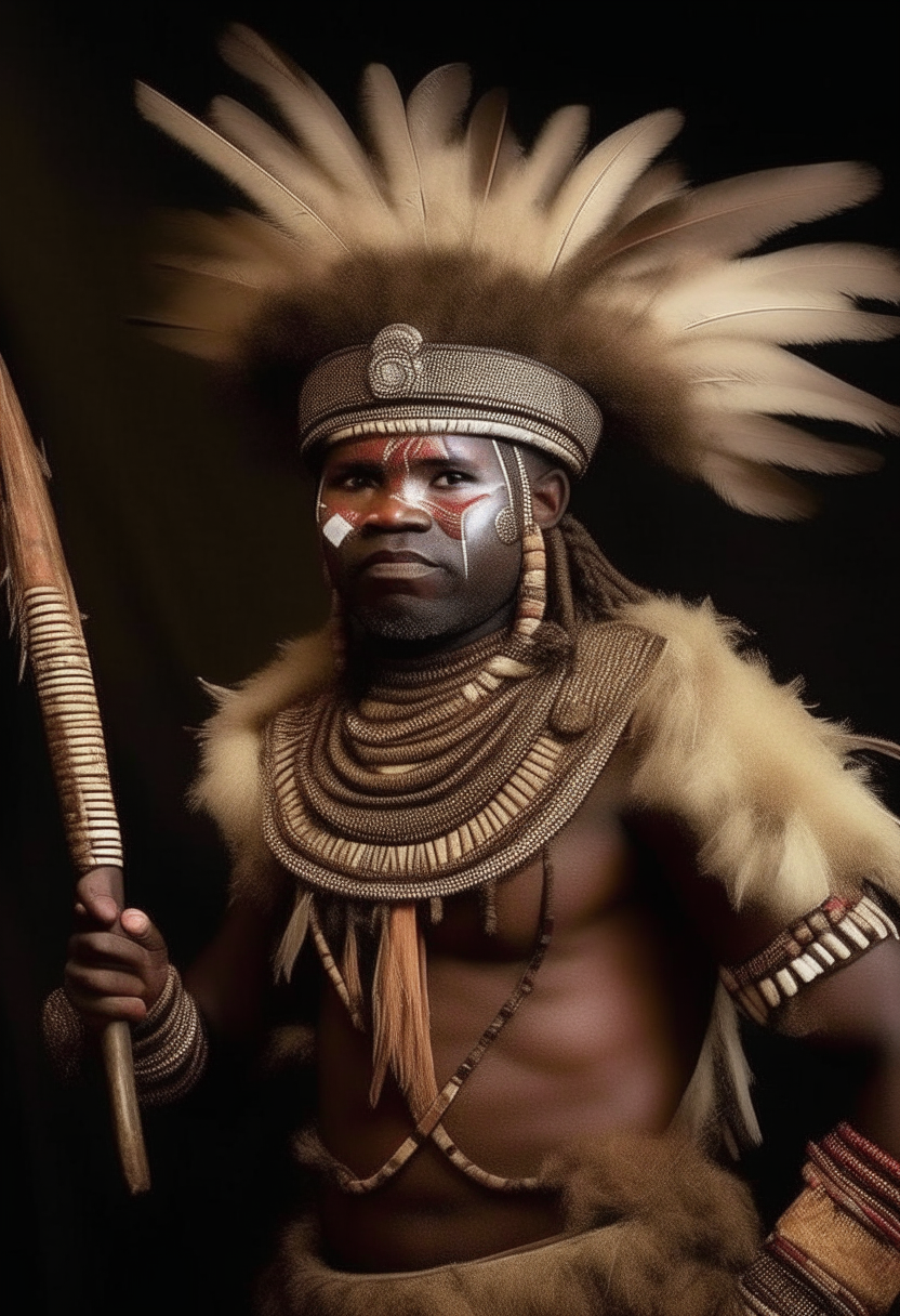 Shaka the Zulu ready for war