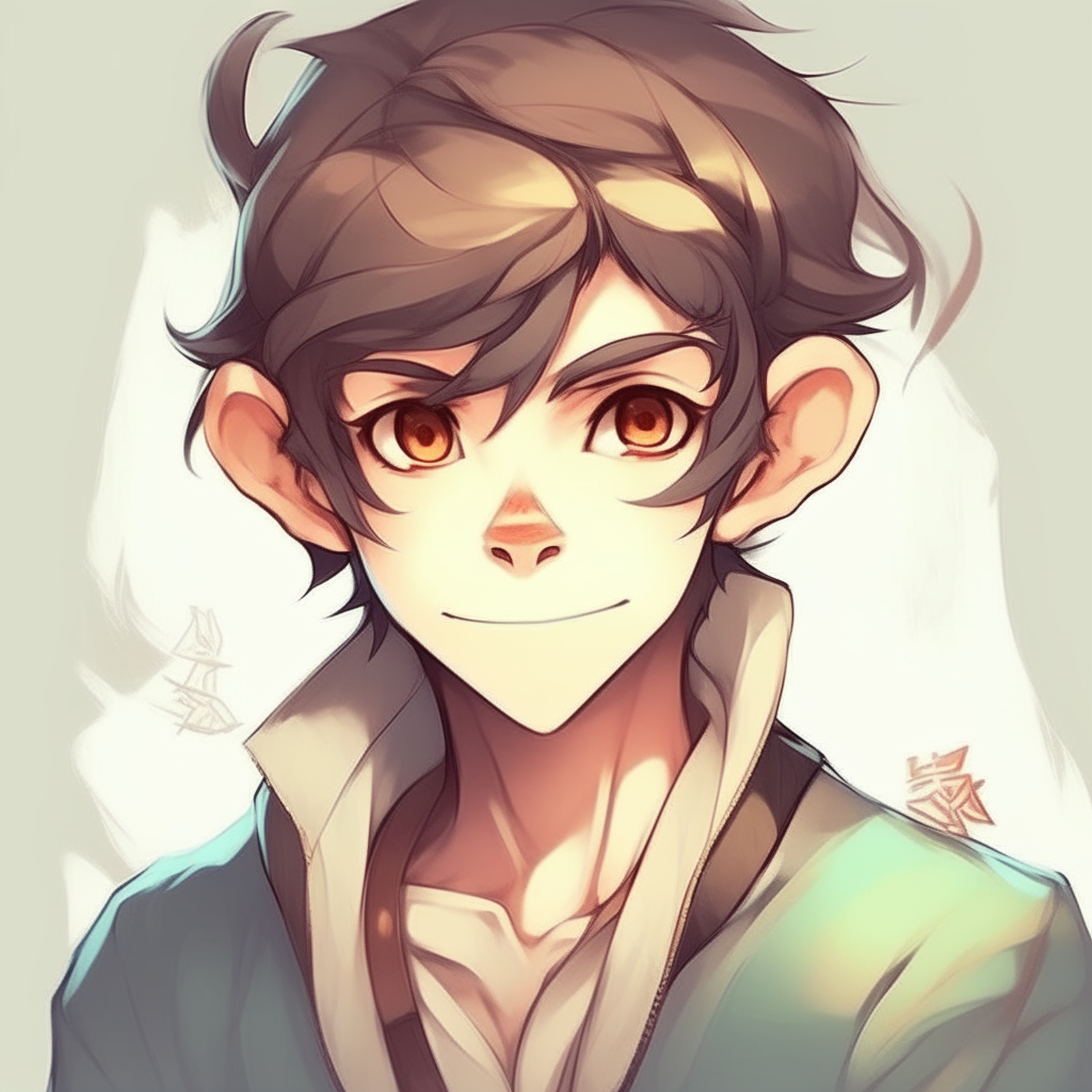 Handsome anime monkey boy 