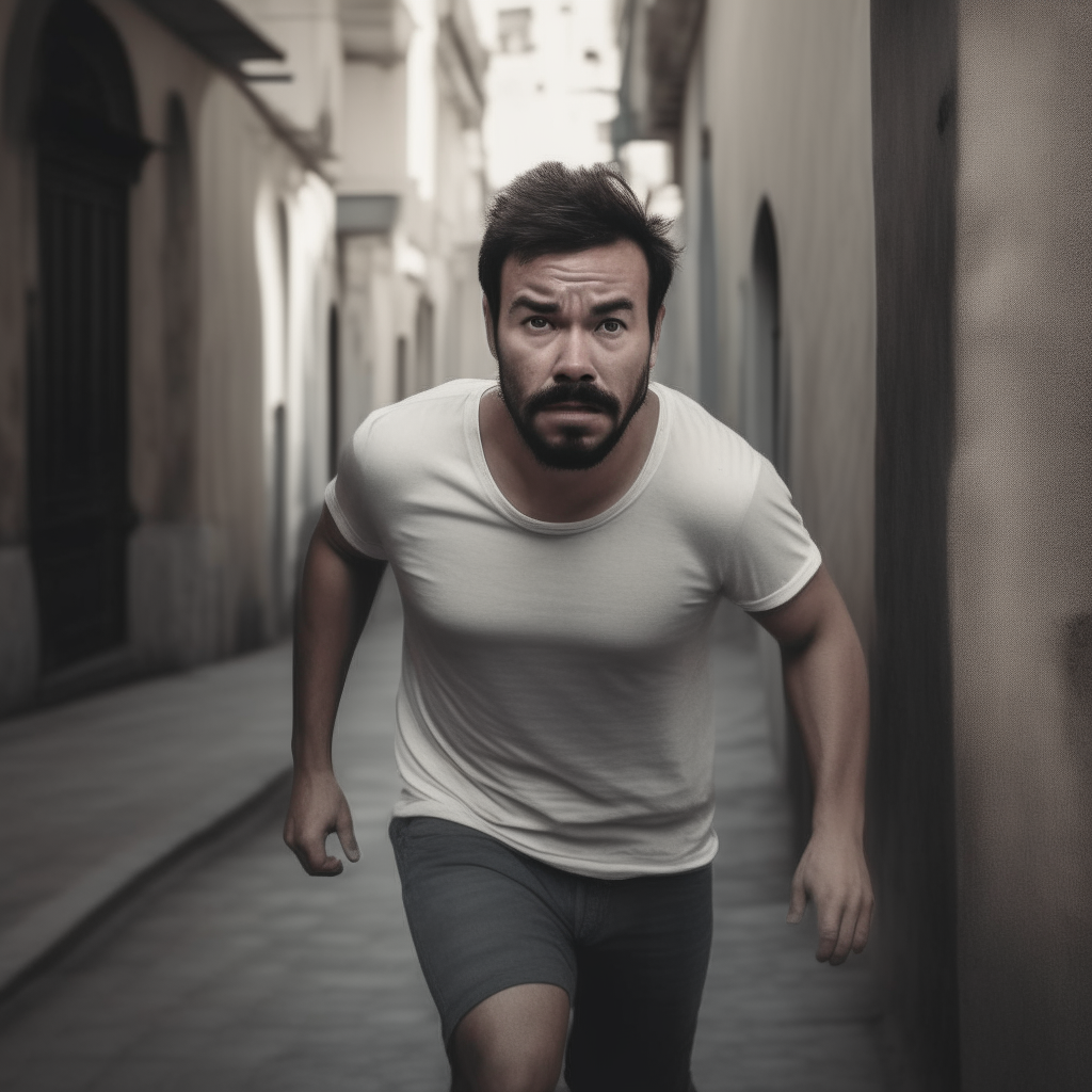 Hombre subiendo por un rascacielos