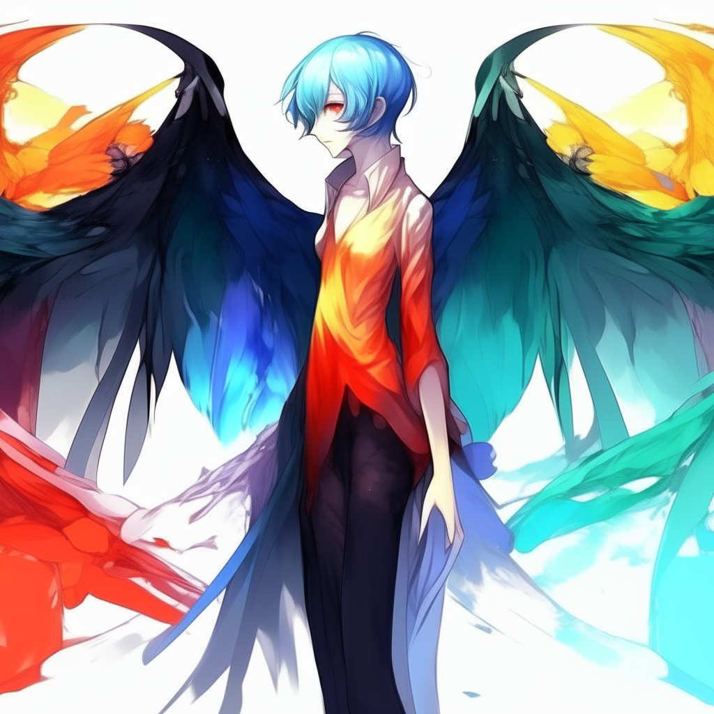 Paint new host anime with wings with different colours 