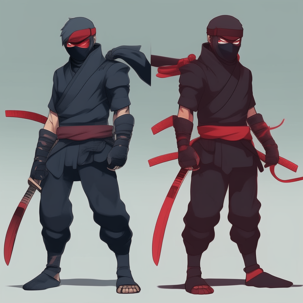 Design me new Ninja hero anime , with new look and different colours 