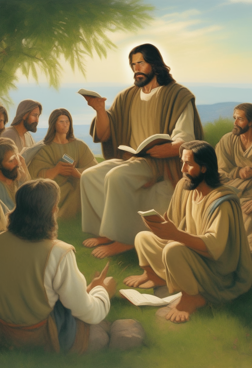 Jesus teaching the Beatitudes