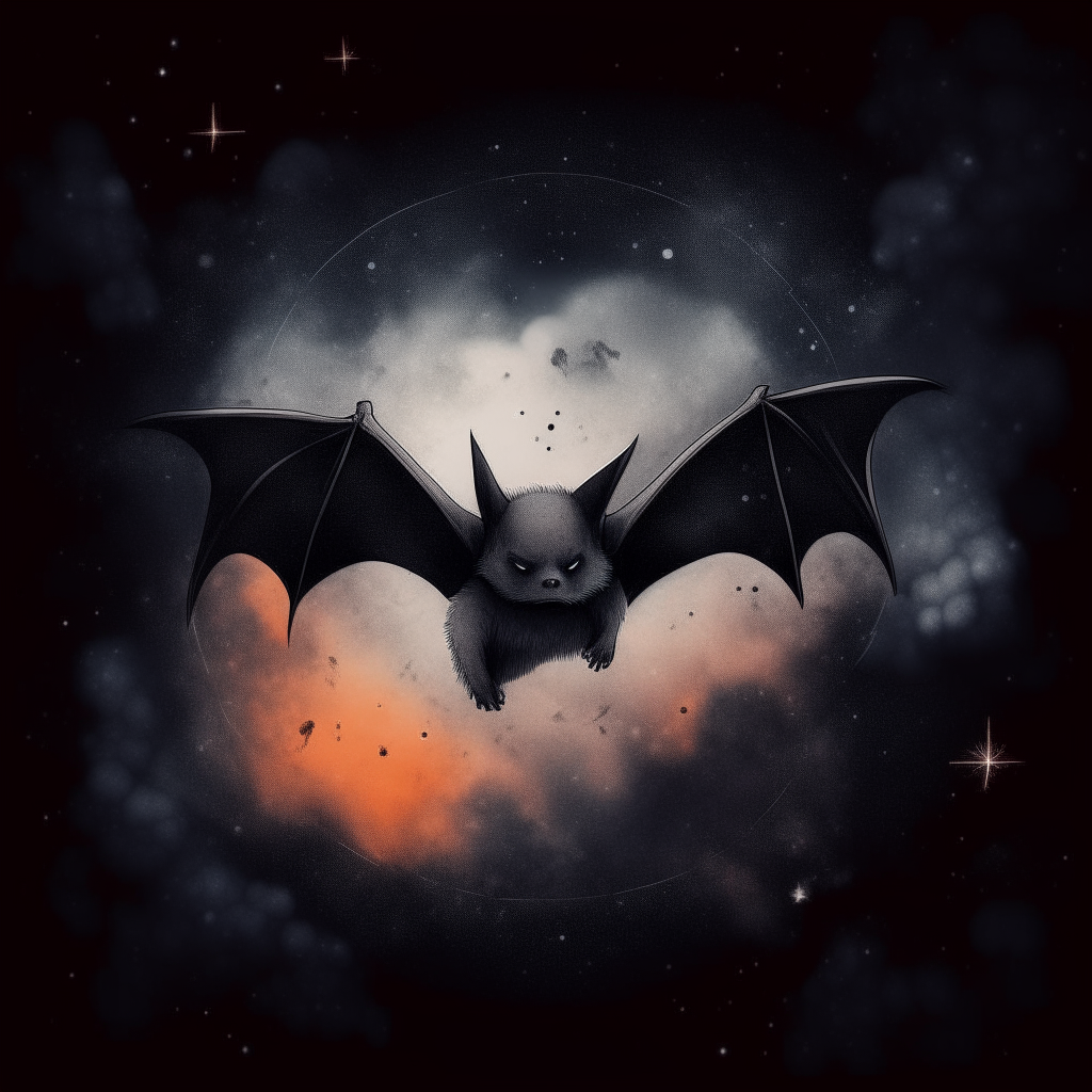 Bat in space in astronet soot