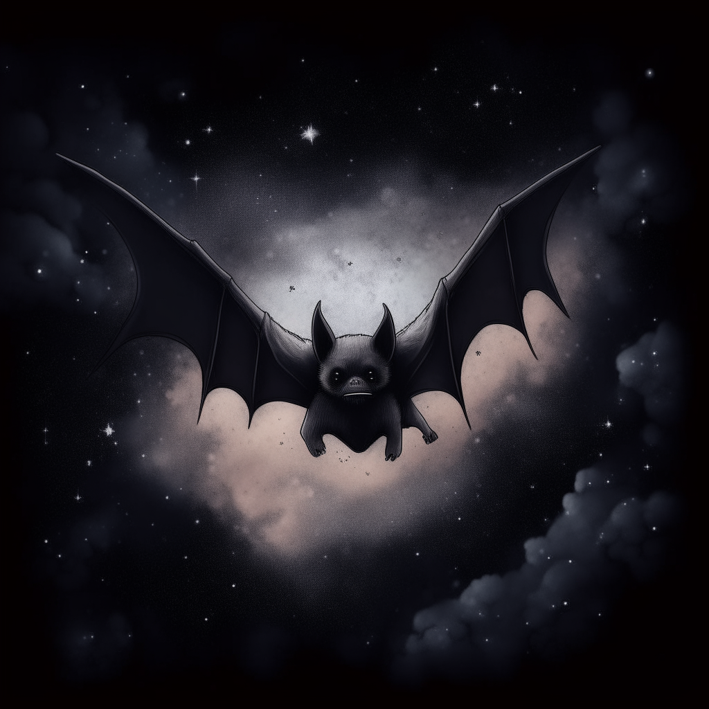 Bat in space in astronet soot