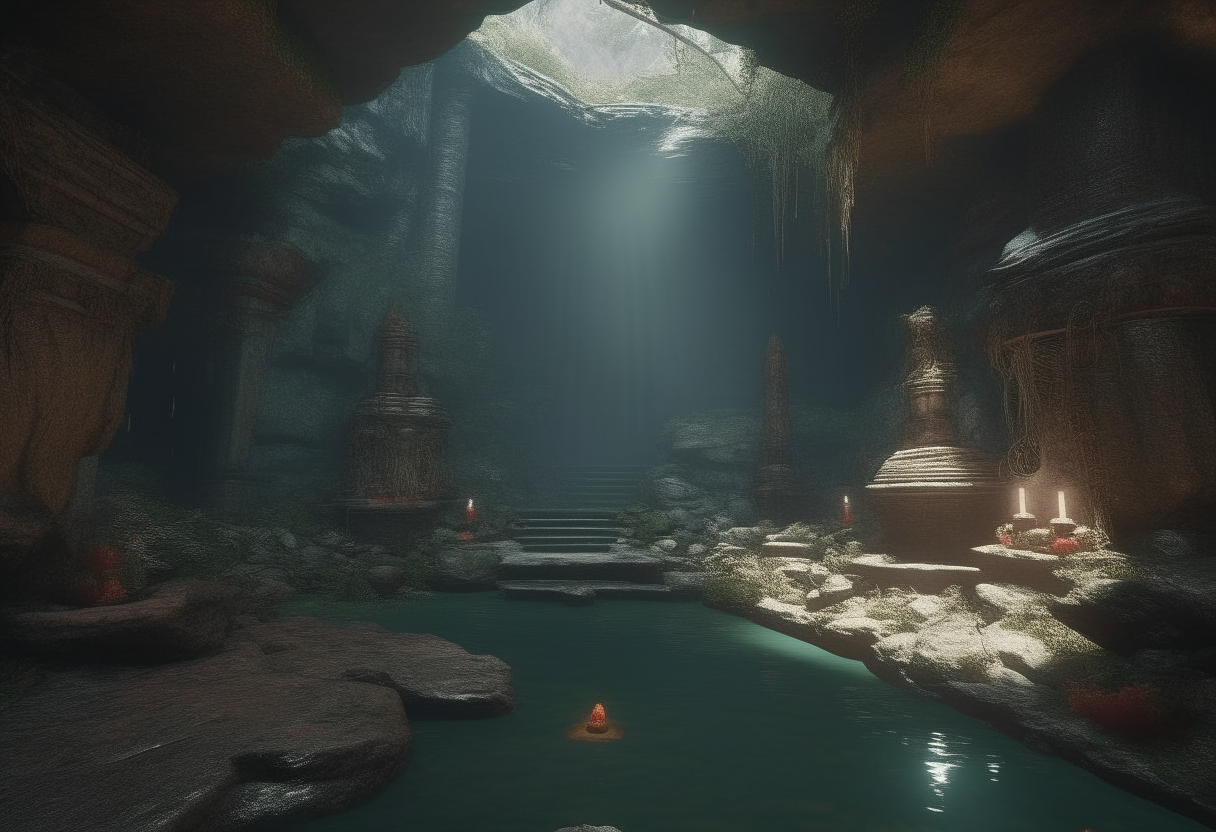 they finally reached the sacred grotto where the legendary jewel was supposed to rest...  4k cinematique ultra realist