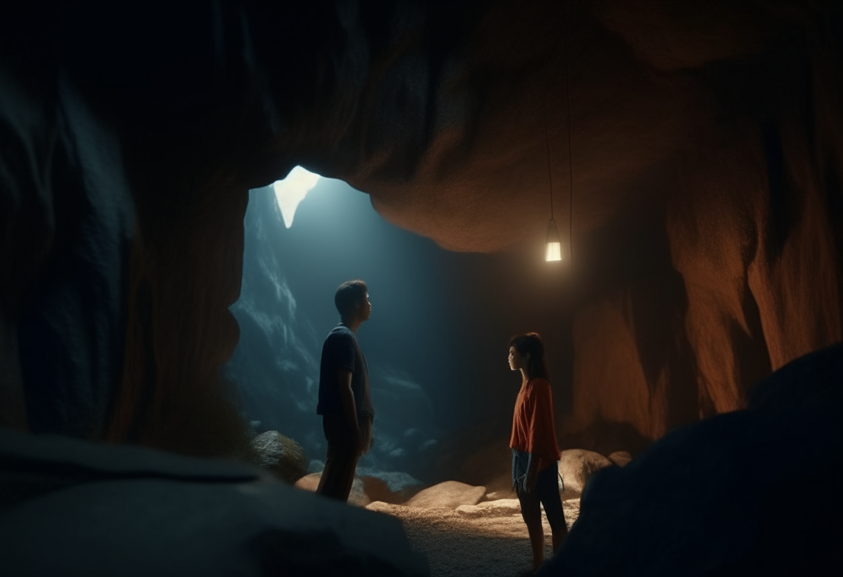 Night fell in the cave, and Liam and Maya set about solving the riddle...  4k cinematique ultra realist