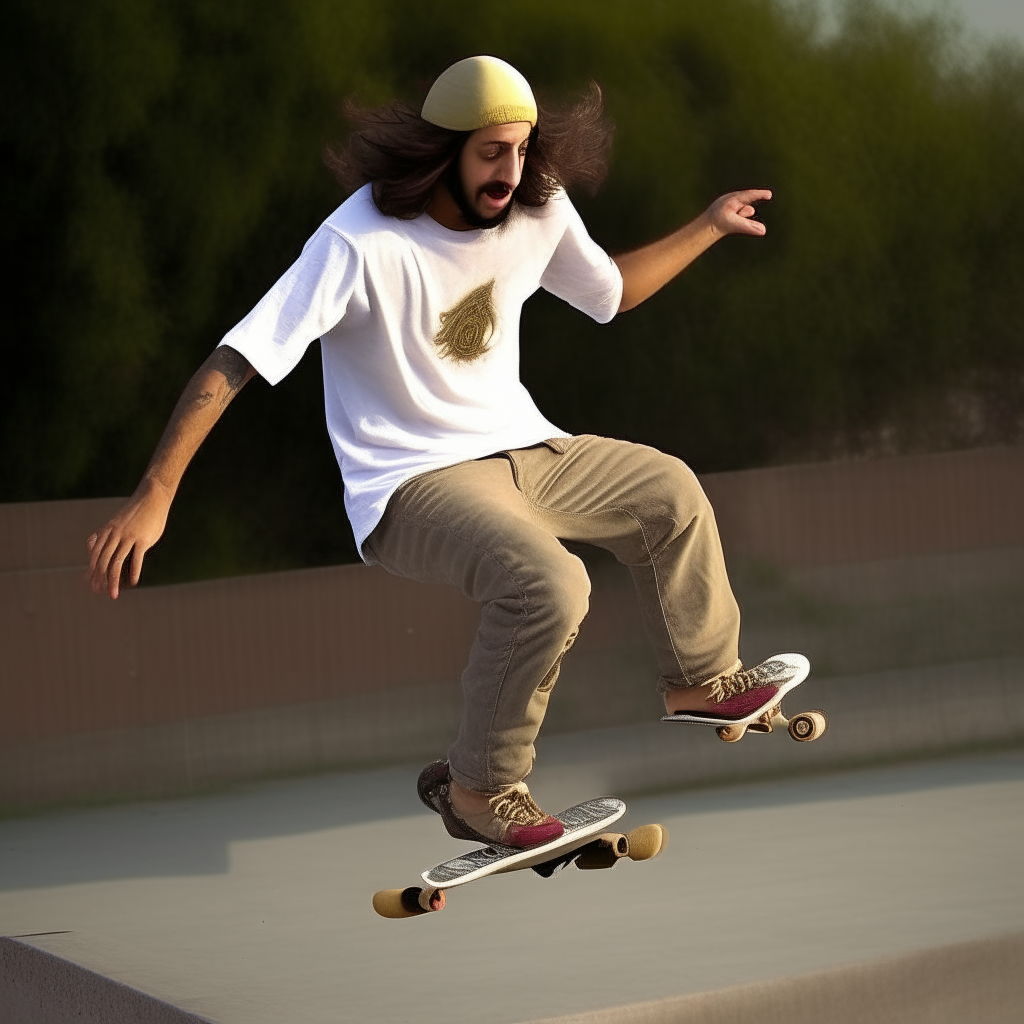 Jesús en un skate