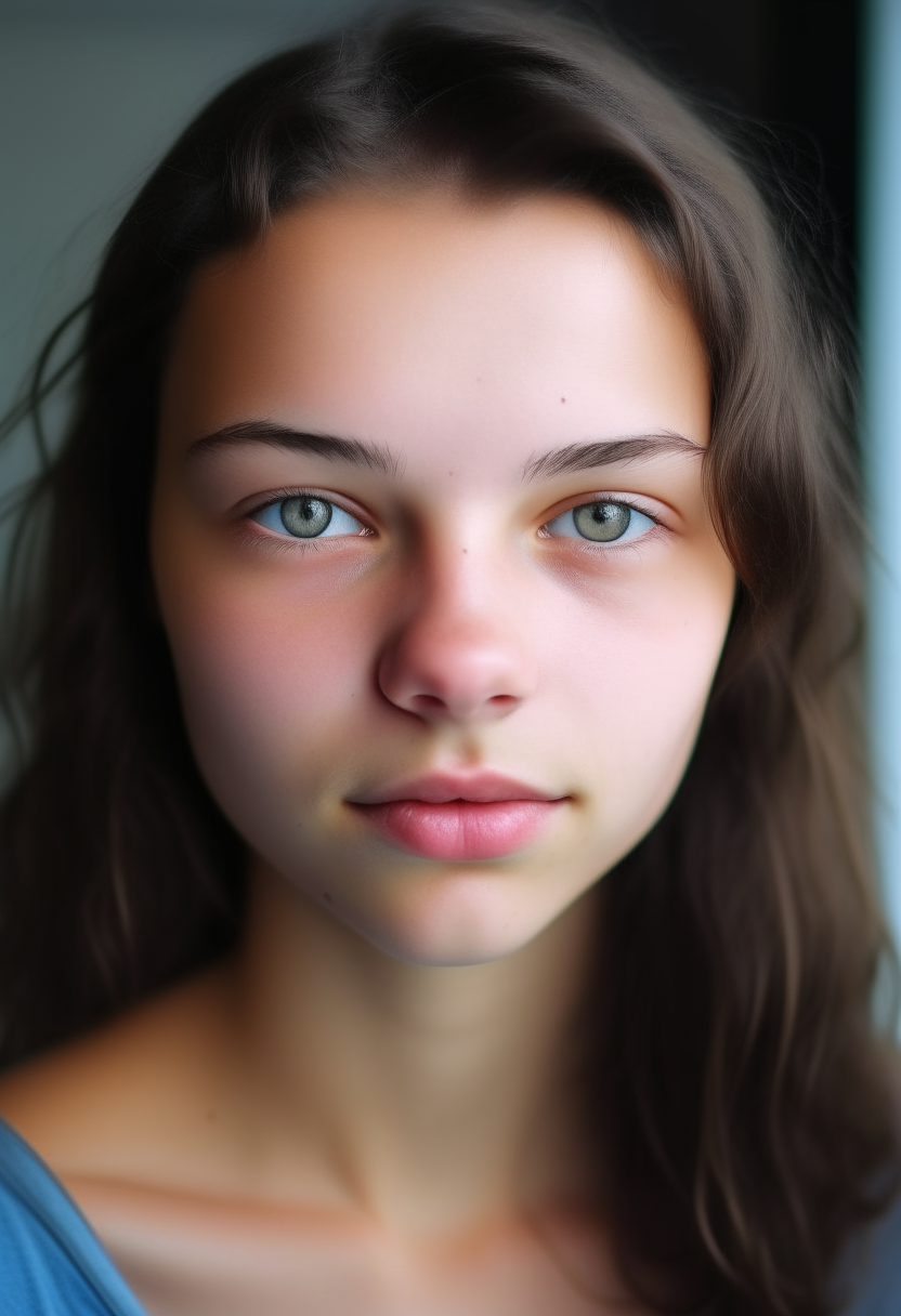A 20 year old beautiful brunnette with no make up