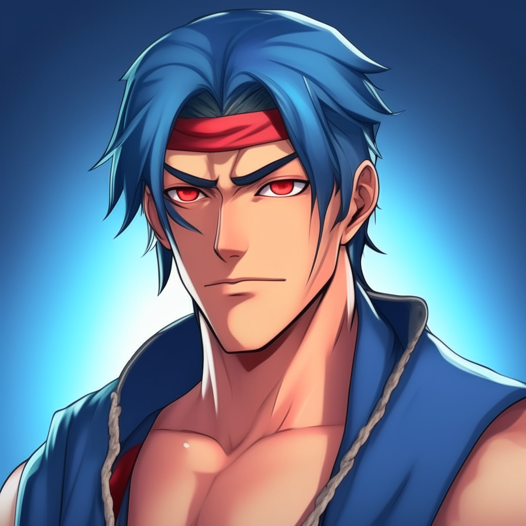 Create me handsome anime man fighter,with different colours 