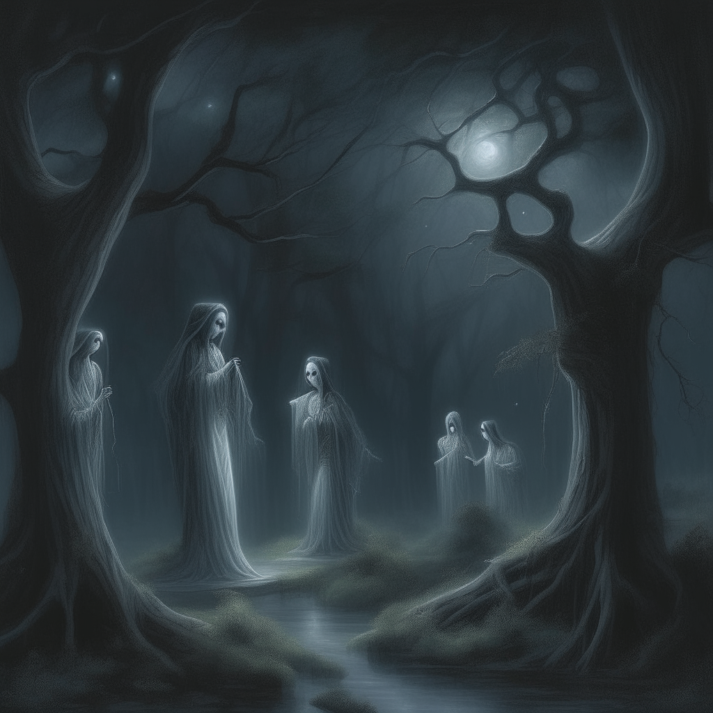 ghosts and dryads at night