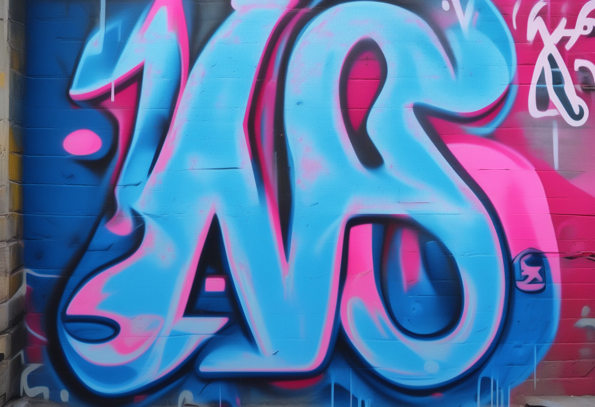 A blue and pink graffiti style poster with 6A in large bubbly letters