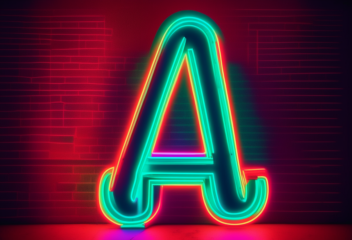 A poster with 6A in a retro neon light sign style