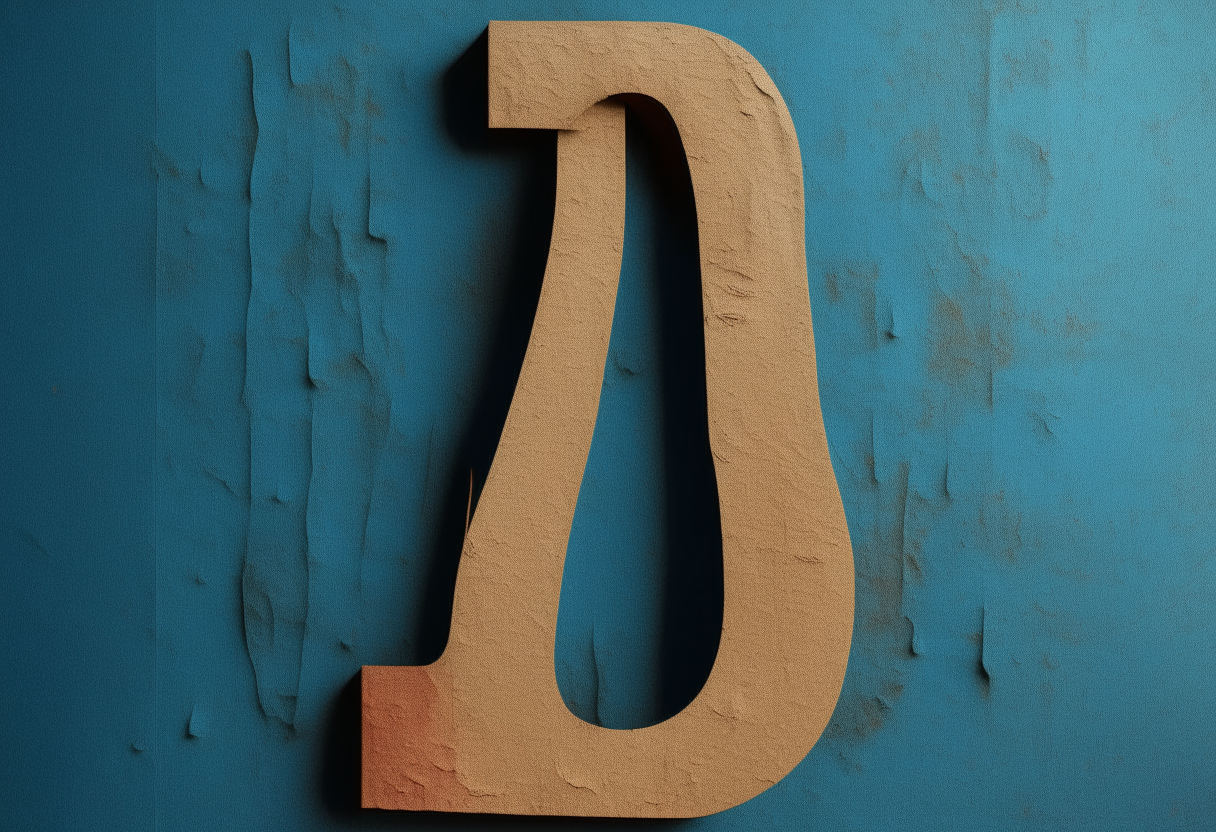 A textured brown wallpaper background with the letters 6a drawn largely in blue paint