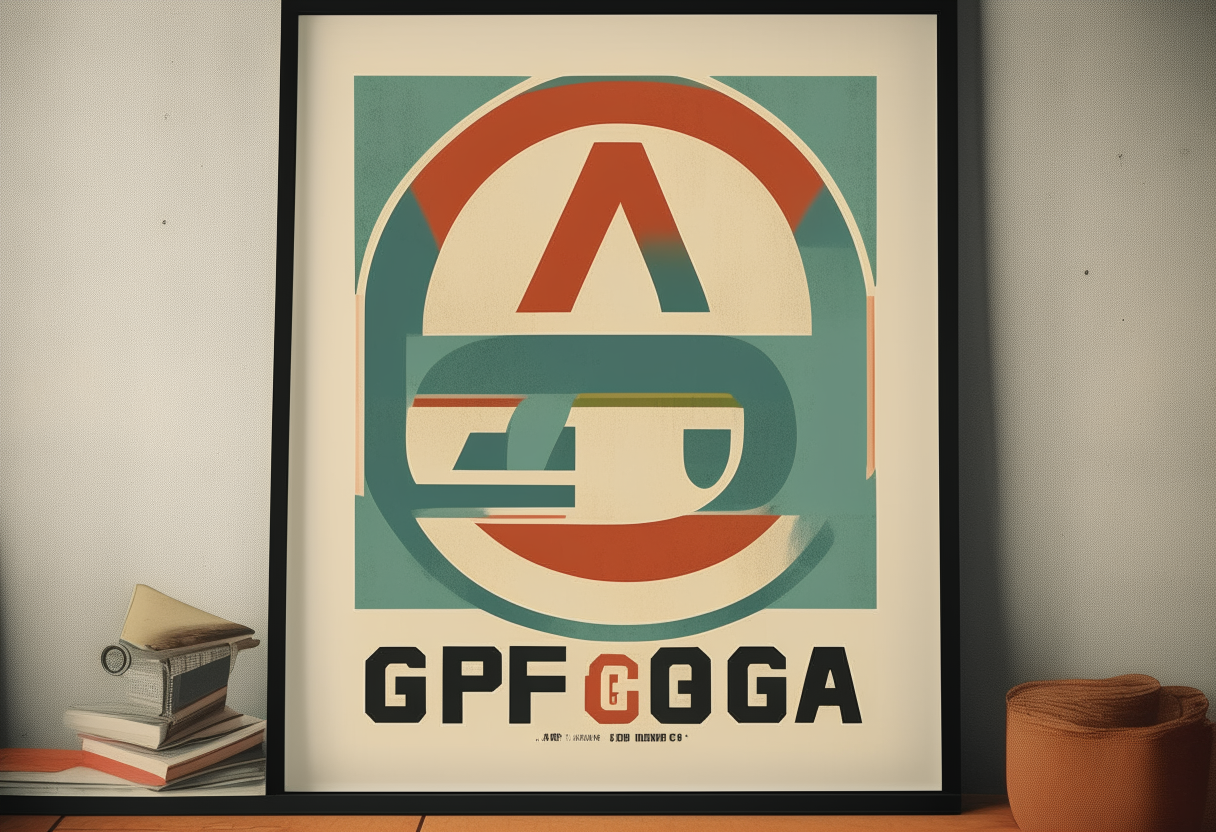 A stylish poster with large text 6A in the center, in a retro, vintage style