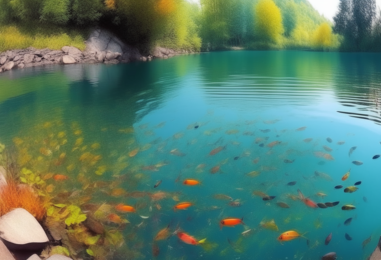 A  beautiful lake full of fishes 