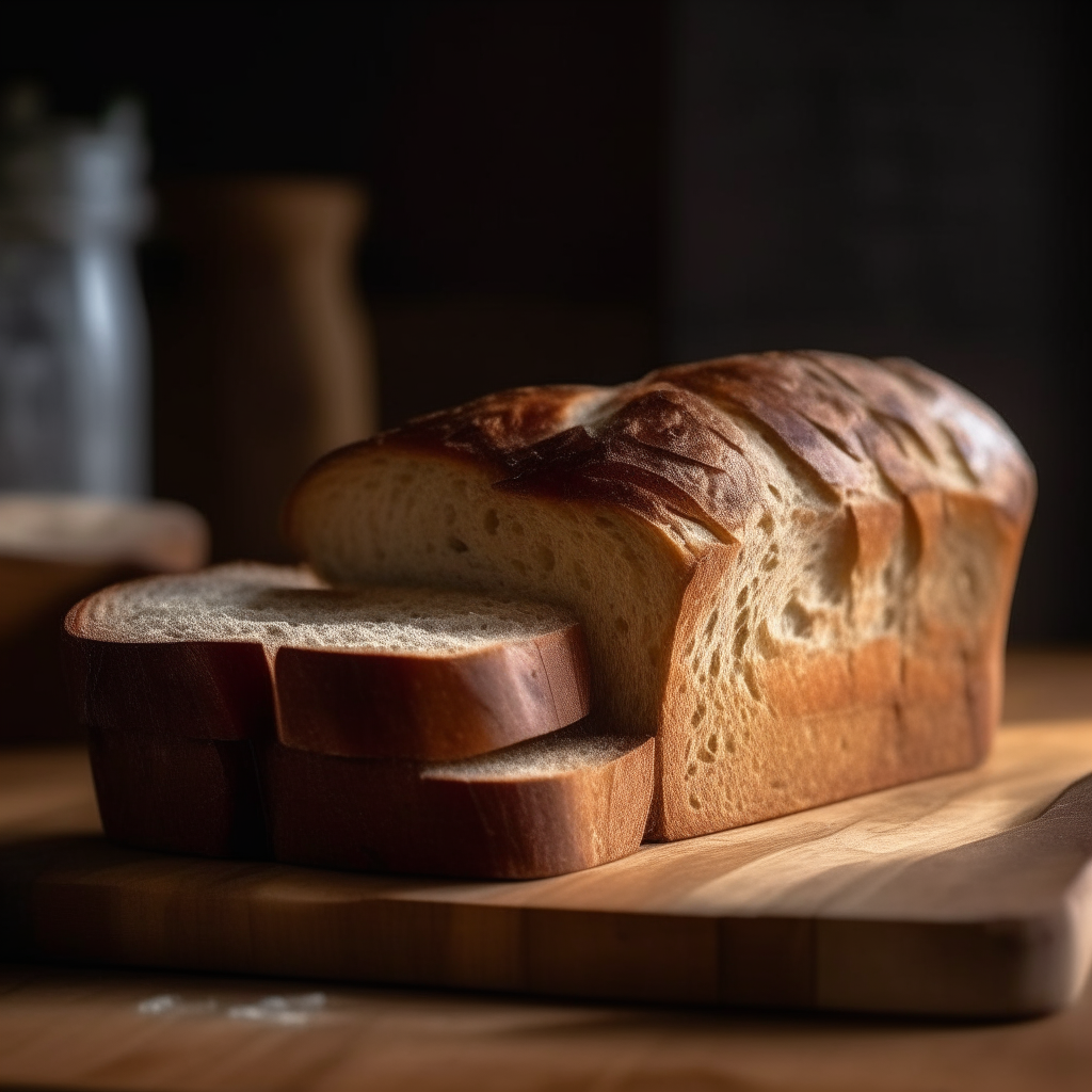 Apple cider gluten free bread on a wood surface, soft natural window lighting from the side, razor sharp focus, bread takes up most of the frame