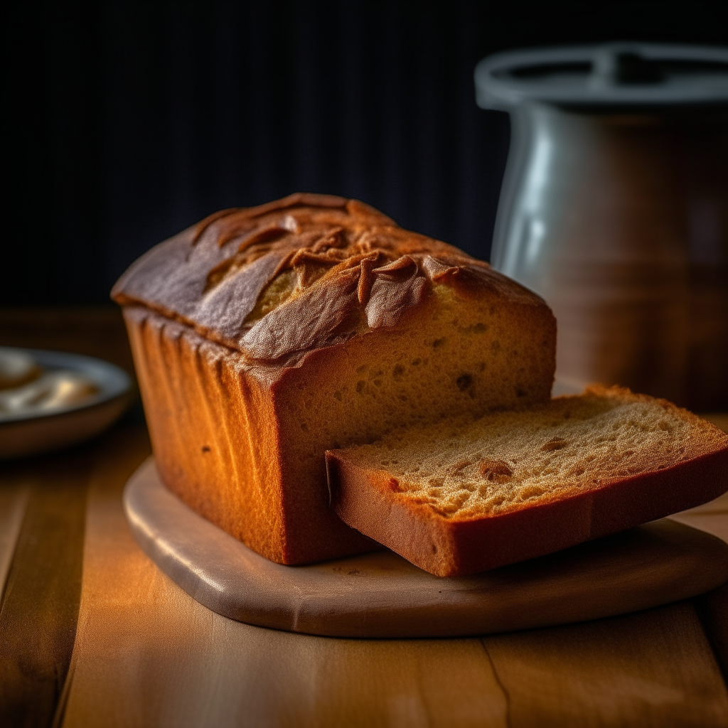 Pumpkin spice gluten free bread on a wood surface, soft natural window lighting from the side, razor sharp focus, pumpkin and spices mixed into the bread