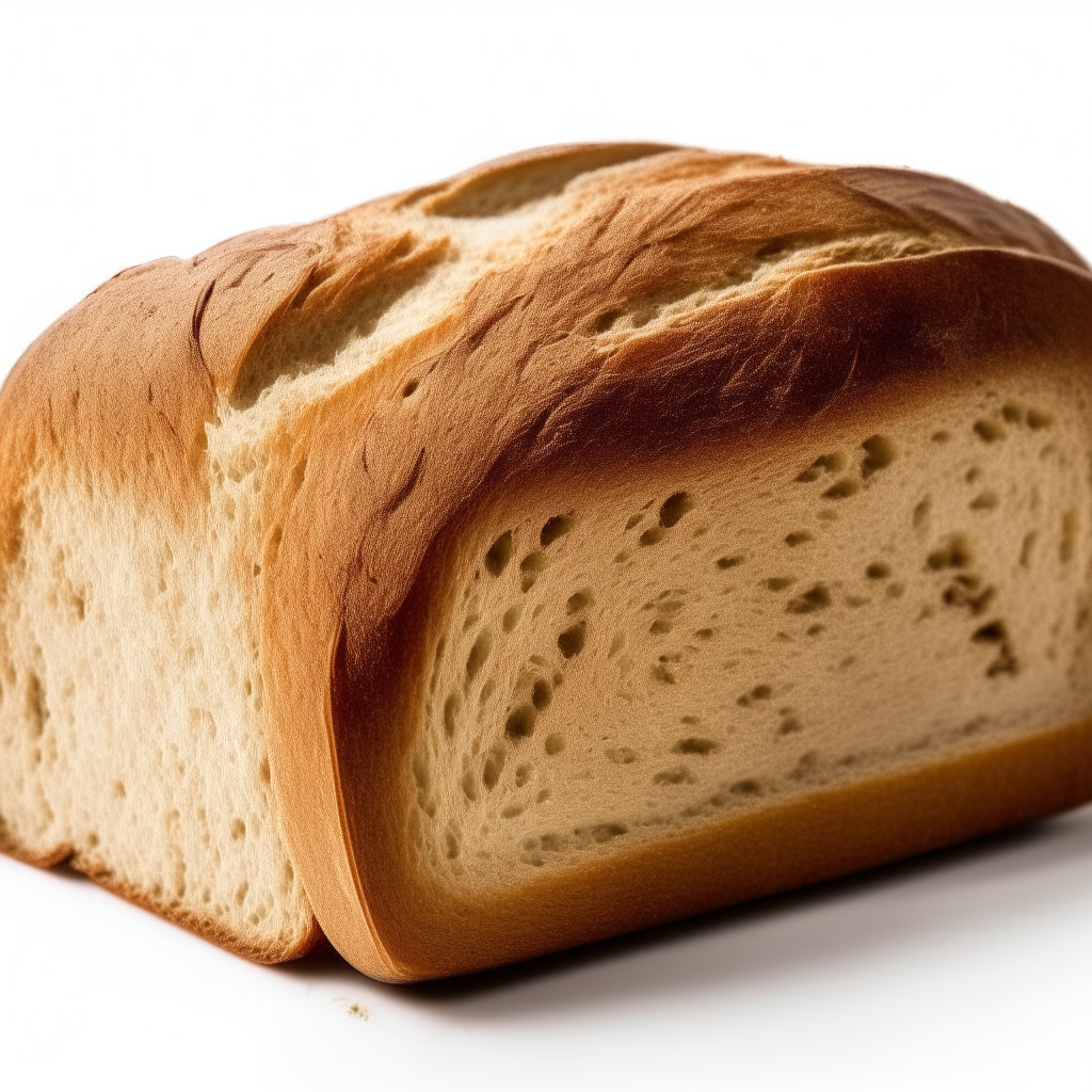 Caraway rye bread on a white background, extremely sharp focus, overhead studio lighting