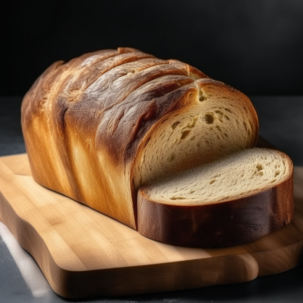 Marble rye bread on a cutting board, bright studio lighting from an angle, tack sharp focus