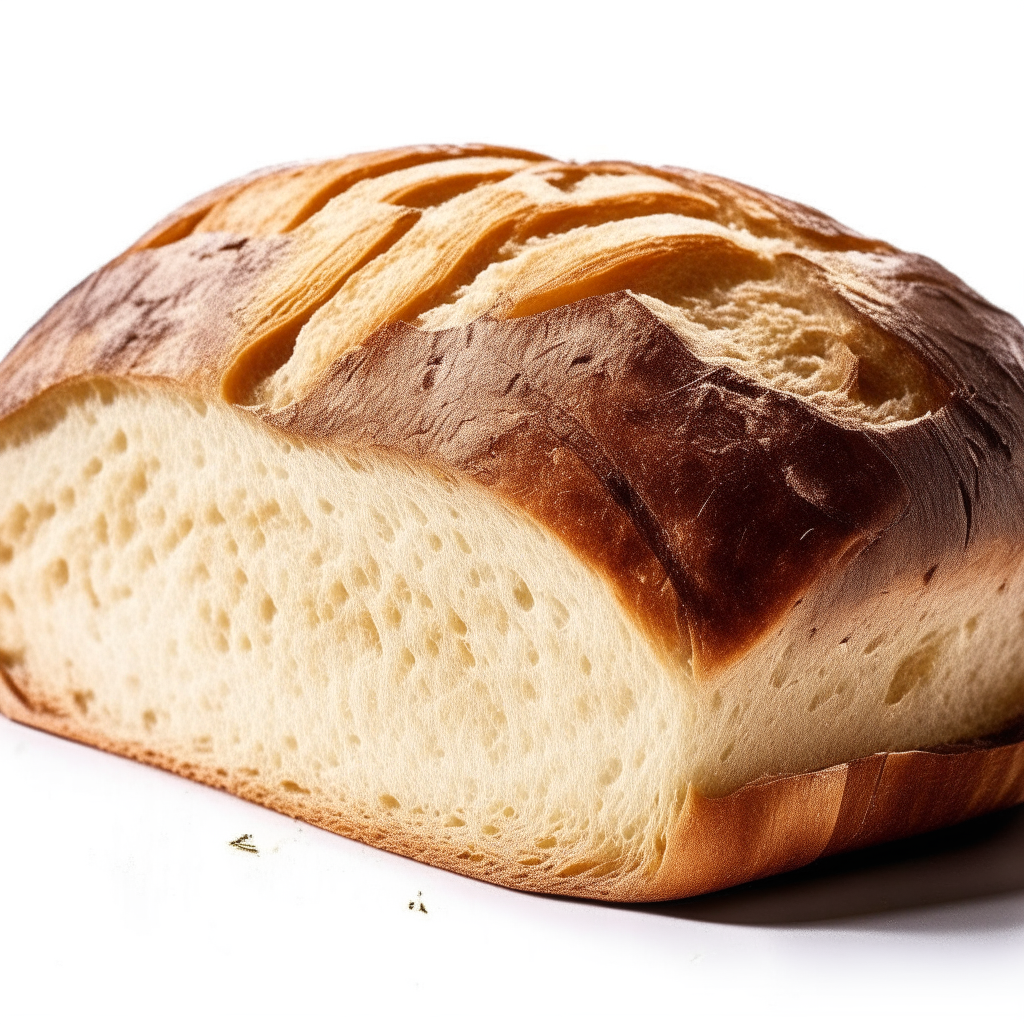 Onion rye bread on a white background, extremely sharp focus, overhead studio lighting