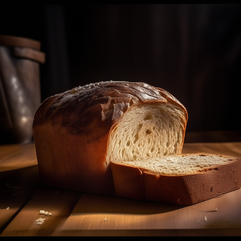 Onion rye bread with window lighting from the side, razor sharp focus, on a wood surface