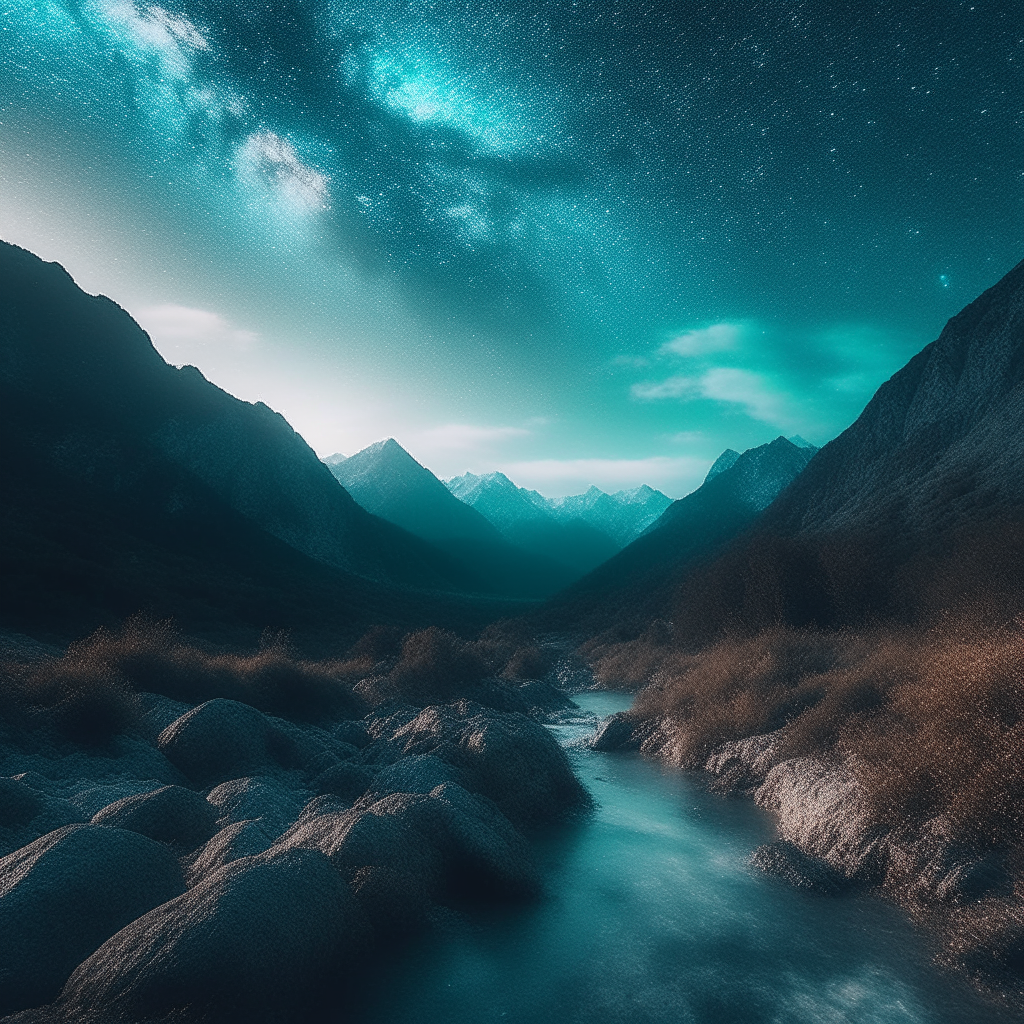 stream mountains and stars