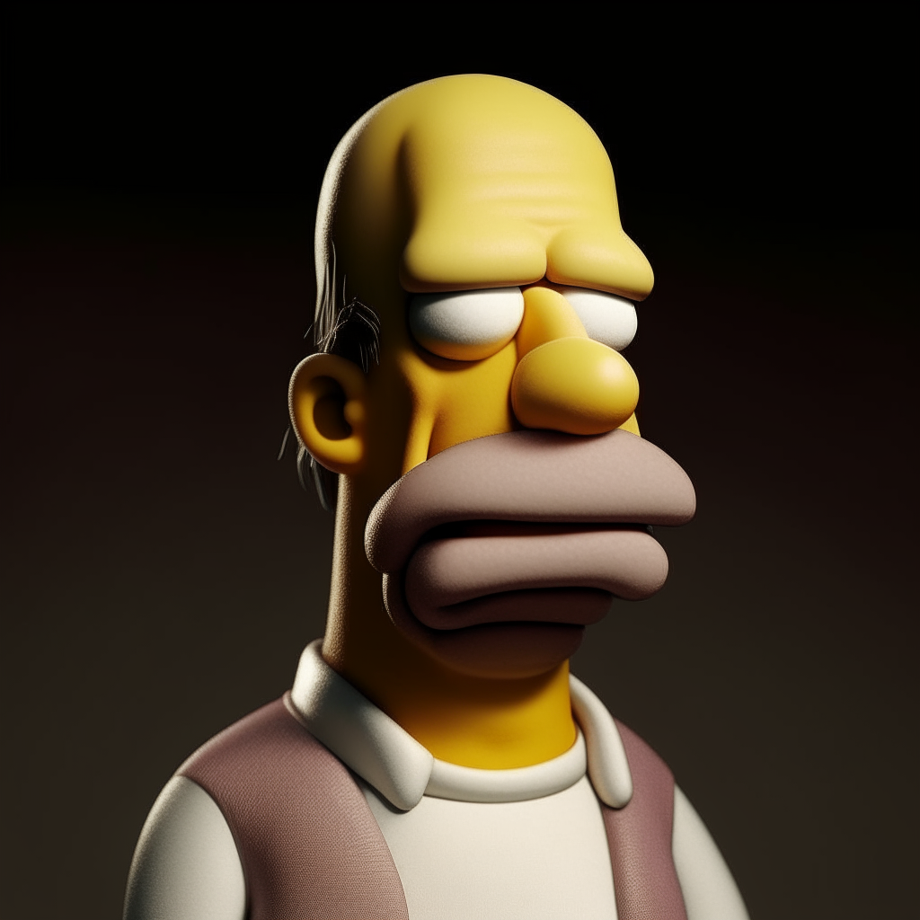 Homer Simpson from The Simpsons TV show, portrait photo