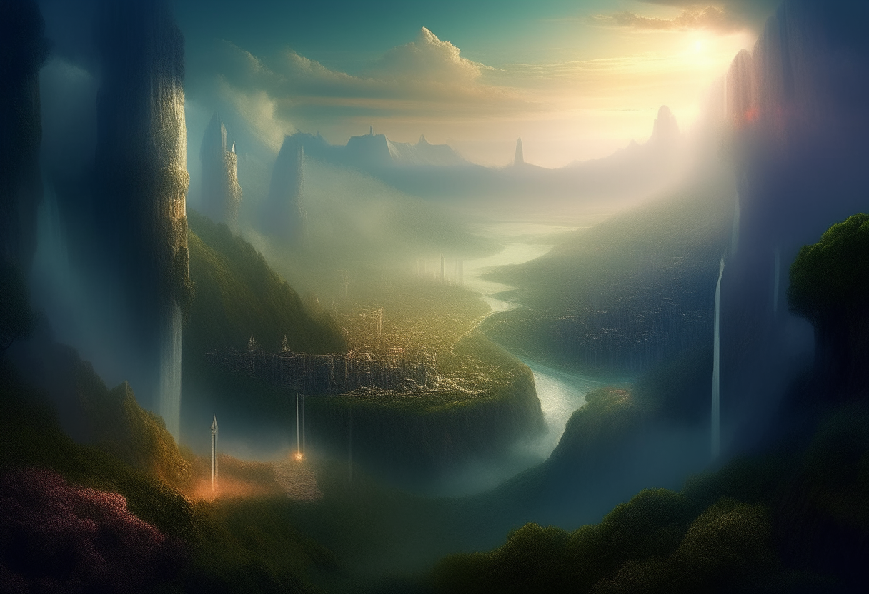 City in a mystical valley