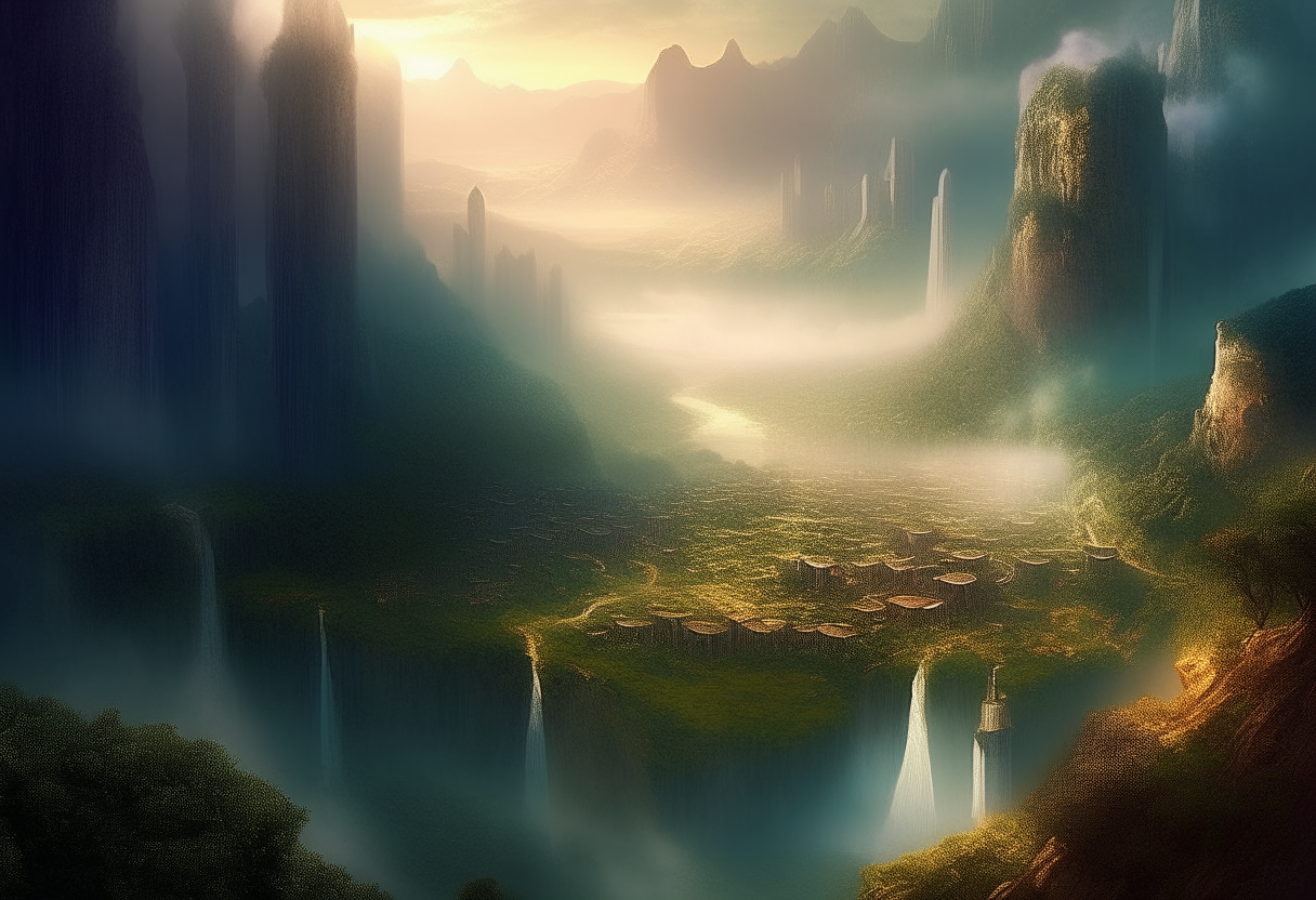 City in a mystical valley