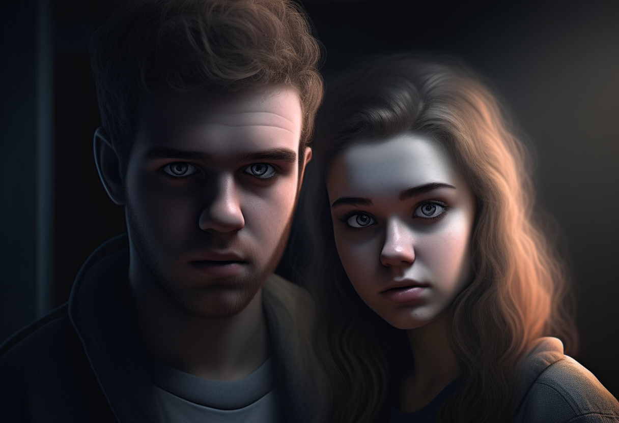   liam and maya .".. cinematique,4k,ultra realiste