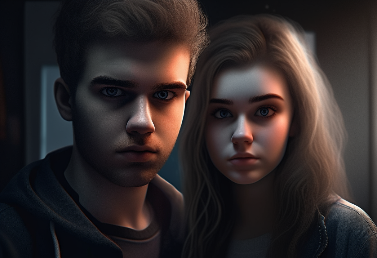   liam and maya .".. cinematique,4k,ultra realiste