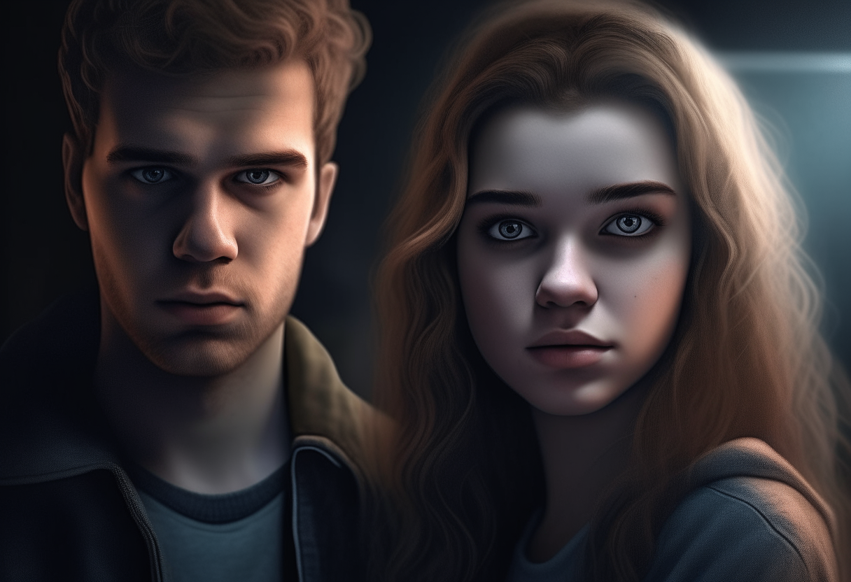   liam and maya .".. cinematique,4k,ultra realiste