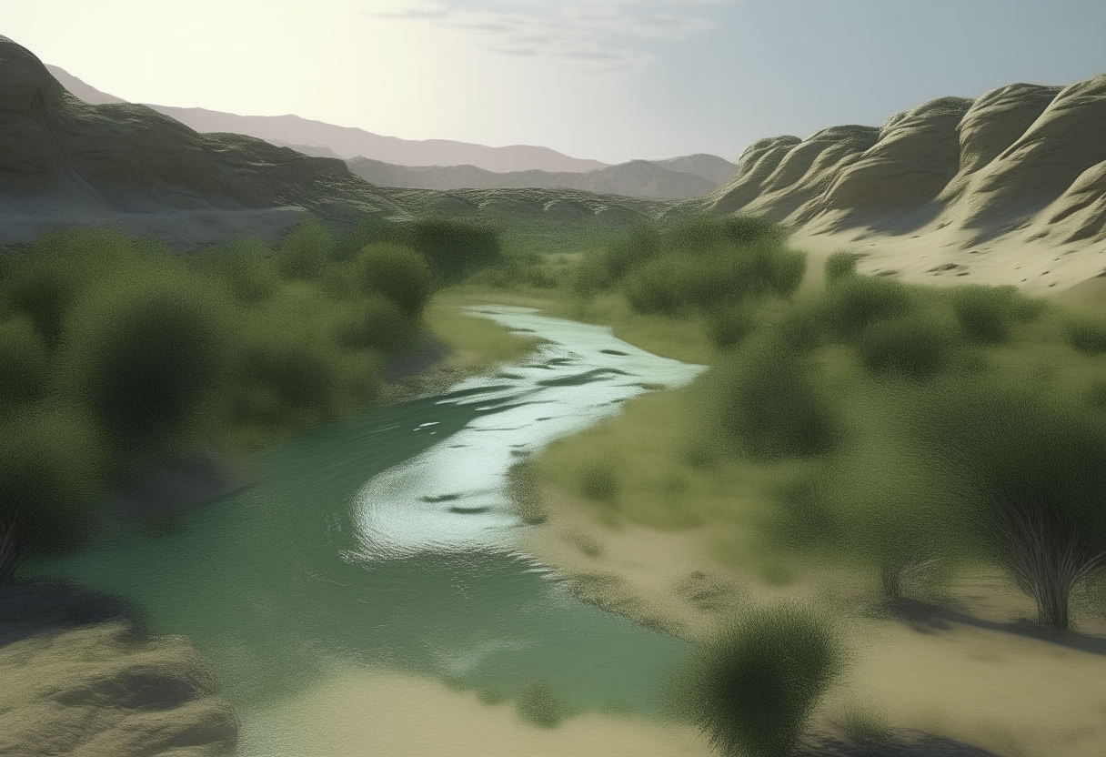  The arid lands began to green, the rivers regained their brilliance.. cinematique,4k,ultra realiste