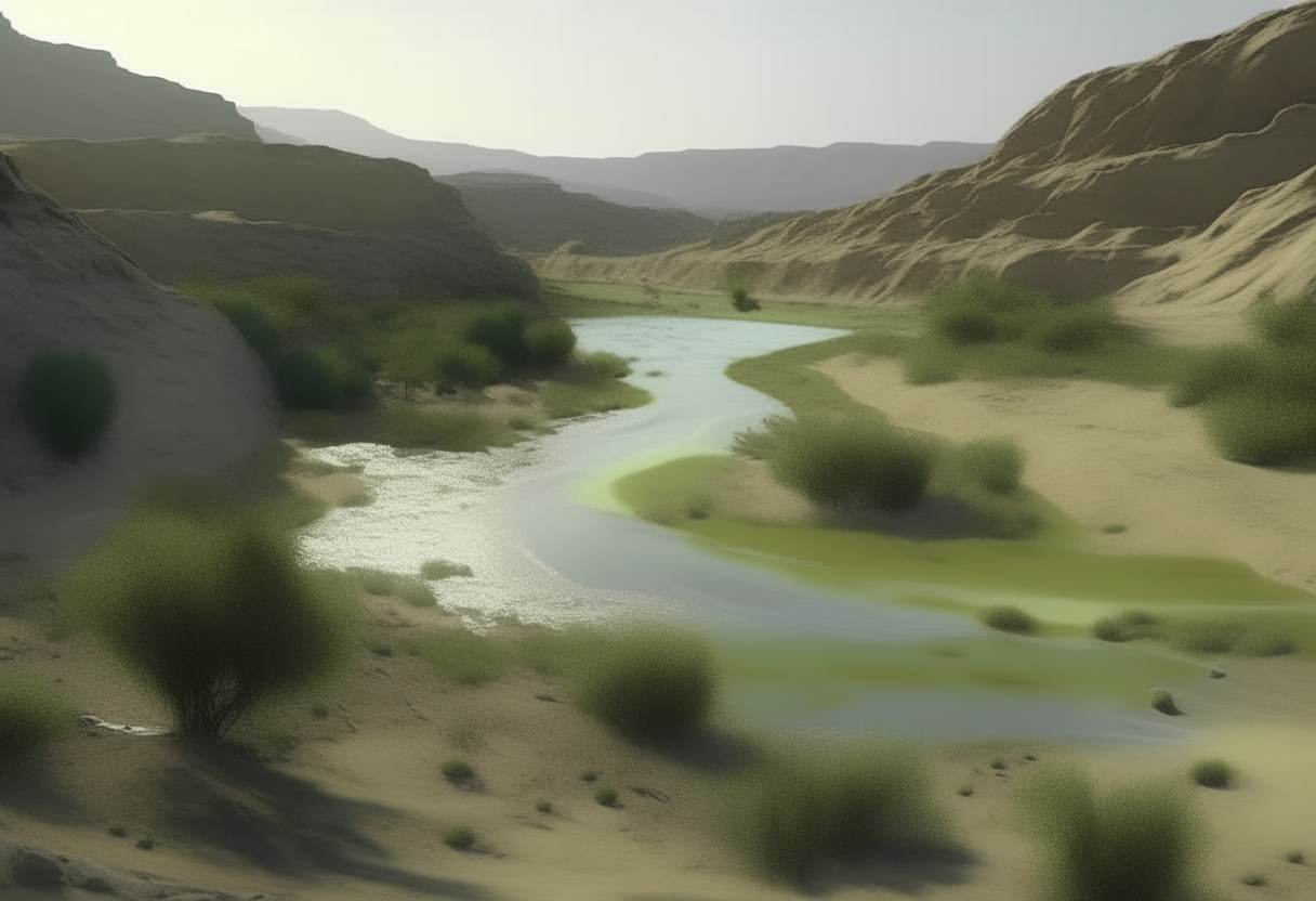  The arid lands began to green, the rivers regained their brilliance.. cinematique,4k,ultra realiste